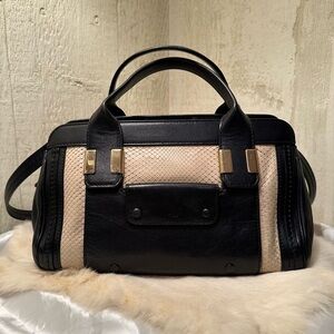 Chloe’ Alice Convertible Bag in Cream Python